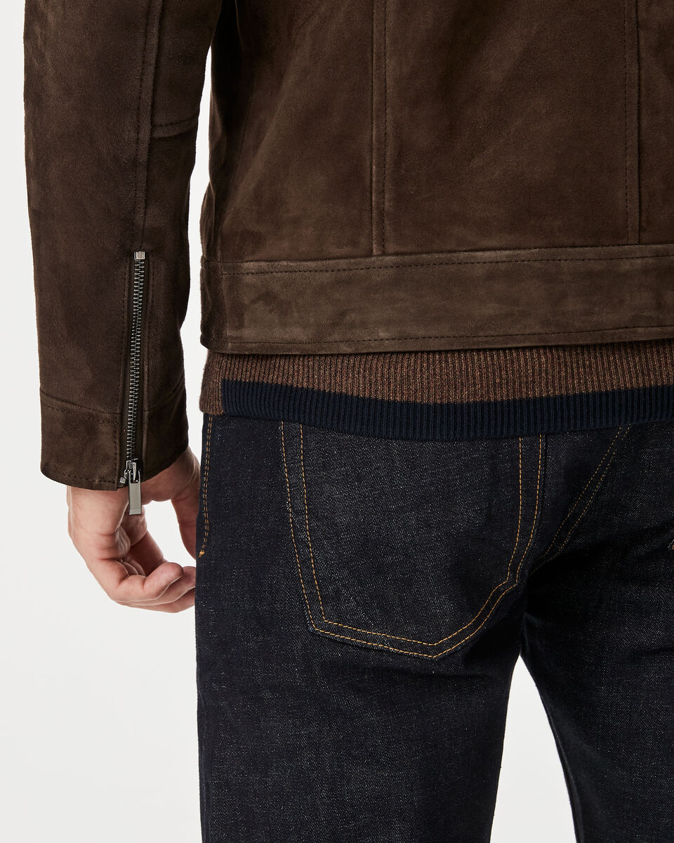 Torquay Leather Jacket, Brown, hi-res